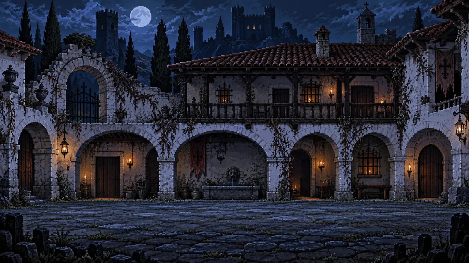 Quixote: Insania roadside inn environment art